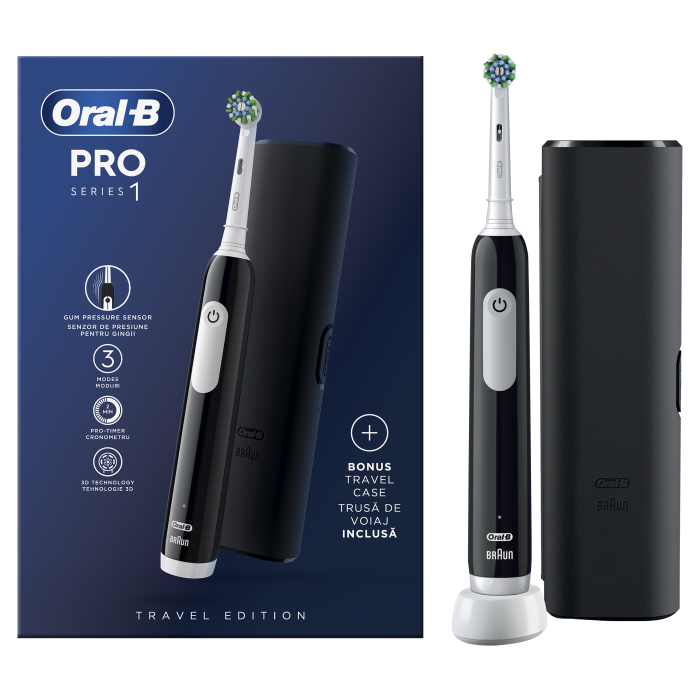 Oral-B Pro Series 1 Ηλεκτρική Οδοντόβουρτσα, Mαύρη με Θήκη Ταξιδίου 2